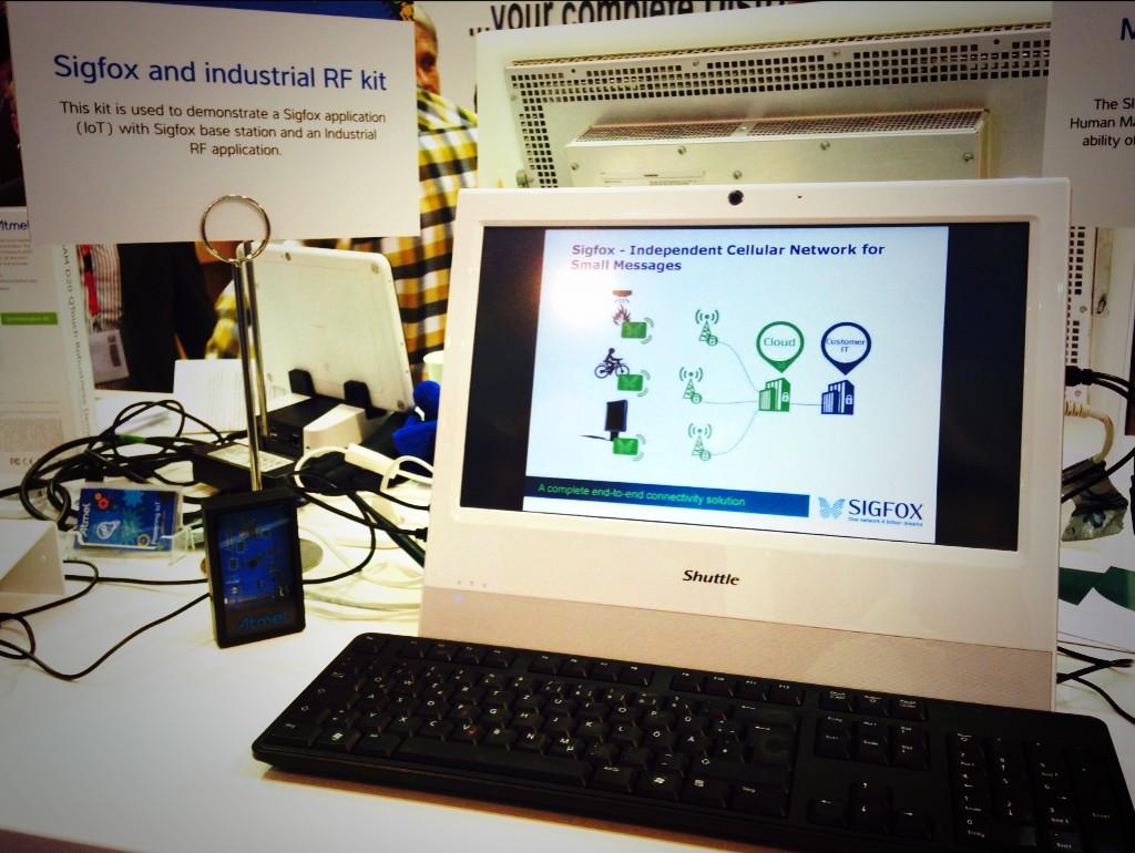 MicrochipMakes's tweet photo. Big @Sigfox news coming in less than two hours! Stay "connected!" #Elec14 #AtmelLive http://t.co/TUdpGiDktK