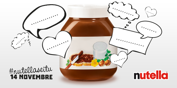 Nutella_Italia's tweet photo. Il 14/11 twitta con #nutellaseitu il messaggio che vorresti leggere sul vasetto di Nutella! Lo realizzeremo per te ☺ http://t.co/5jdBNd52qx