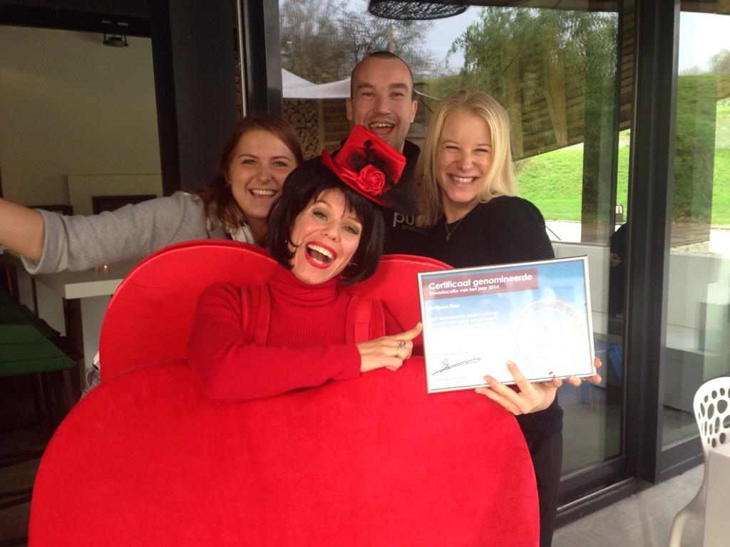 Uitzinnige vreugde bij Paviljoen Puur! Ze zijn genomineerd als trouwlocatie!