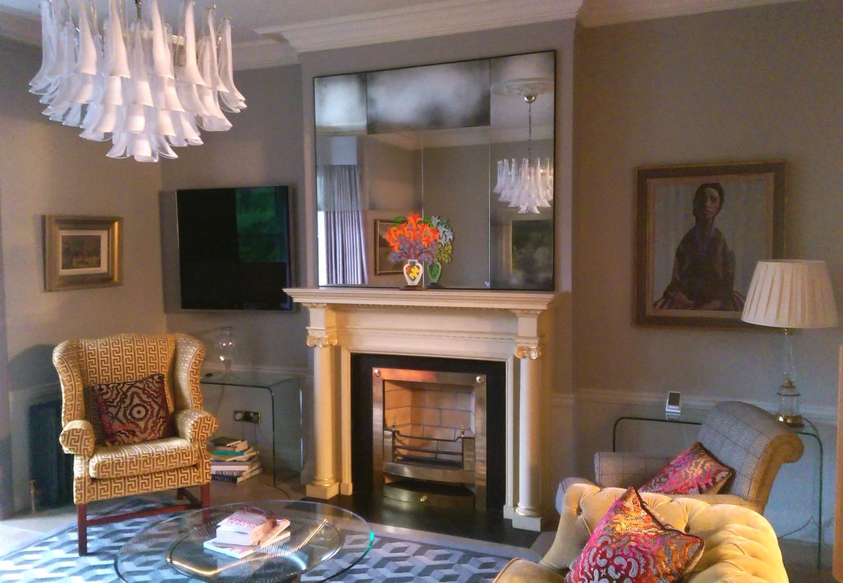 Mirrorworks's tweet photo. our overmantle #antiquemirror comes home, another happy client photo #mirrorworks #multiantique http://t.co/NvtCcDP0h5