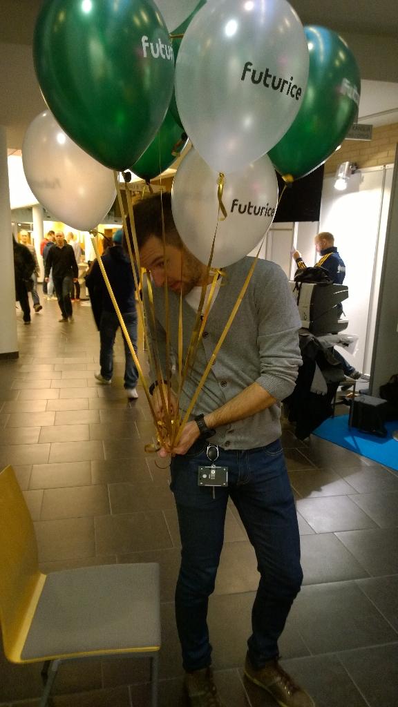 Korpisotur1's tweet image. Futurice BoothBoy Tuomo having a ball at the #ITHekuma expo! Was awsum, thx all!