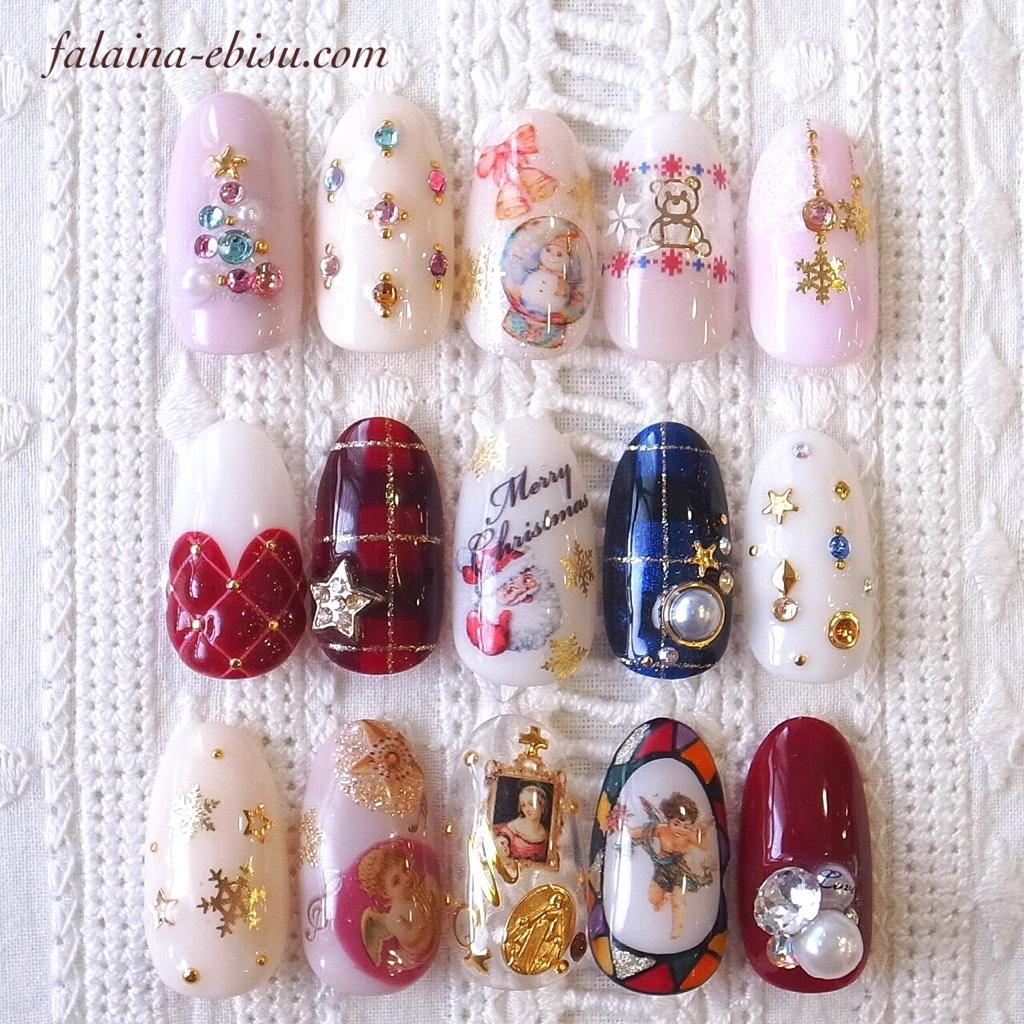 nail_FALAiNA's tweet photo. FALAiNAのクリスマス☆ #クリスマスネイル #冬ネイル #ネイルサンプル #ジェルネイル #ネイル #nail #falaina http://t.co/jEbMeXvtF8