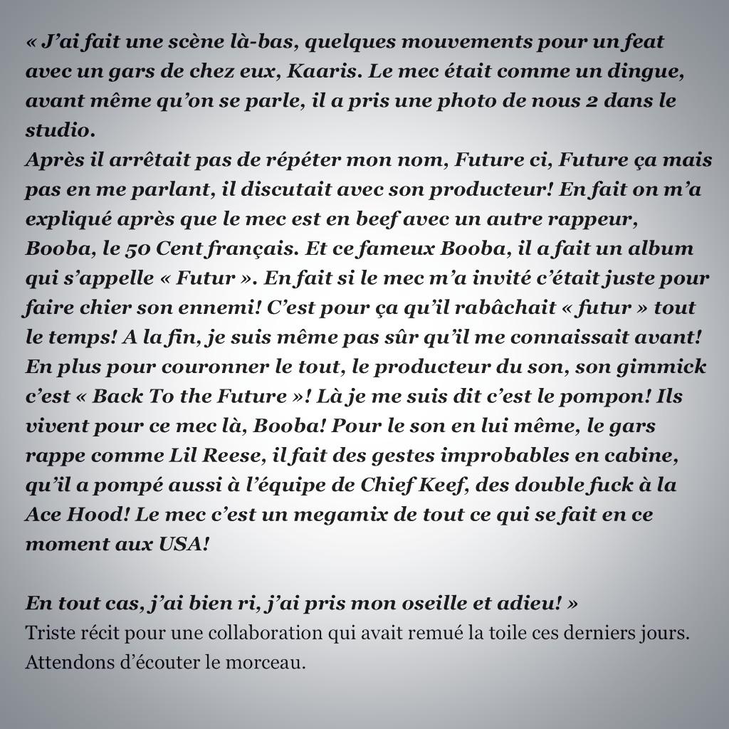 TempsRainBoyZz's tweet photo. Voilà ce que Future rapporte de sa collaboration avec Kaaris. Les vrais regrets mdrr http://t.co/iD2cJYtcK9