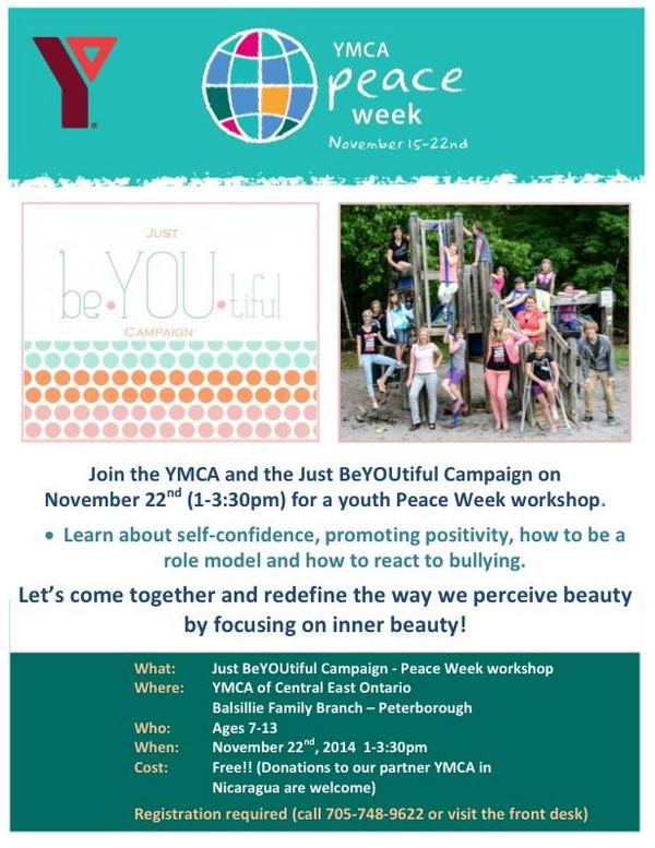 YMCA_of_Ptbo's tweet image. Still a few spots remaining in the #FREE @BeyoutifulCMPN workshop that we're hosting here on Nov.22nd from 1pm-3:30pm