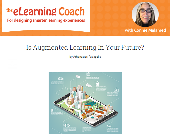 LearnSomething's tweet image. #eLearning- Is Augmented Learning In Your Future? -klou.tt/1b1cb049eiq6f via @eLearningCoach