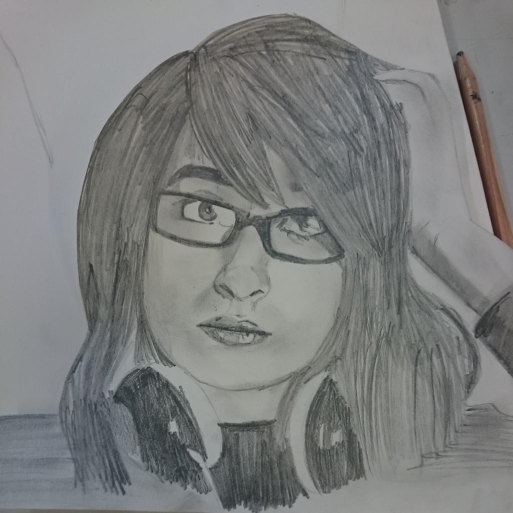 RAbynatasha's tweet photo. Here's my sketch of myself 😀 I'm quite proud of this because I don't usually like drawing myself http://t.co/SP06gjrs23