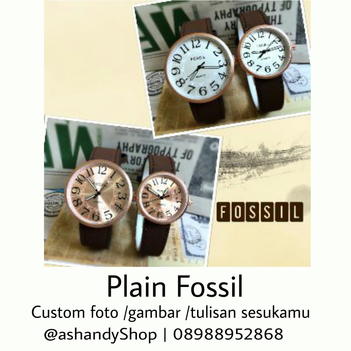 ashandyShop's tweet image. Plain fossil
55rb. Bisa dicustom foto/desain/tulisan sesukamu
@kicaupromo @apaajaIKLAN @cari_reseller @cintaiklan