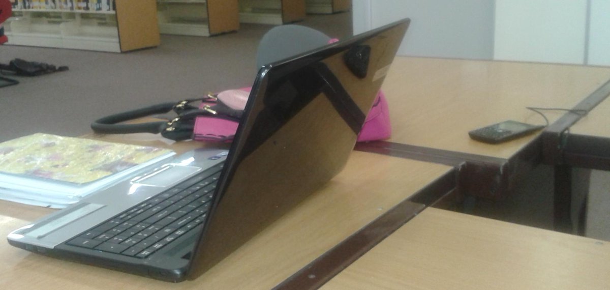 This pic was taken in the bib over lunch time. Please don't leave your valuables unattended! @matiesstudents