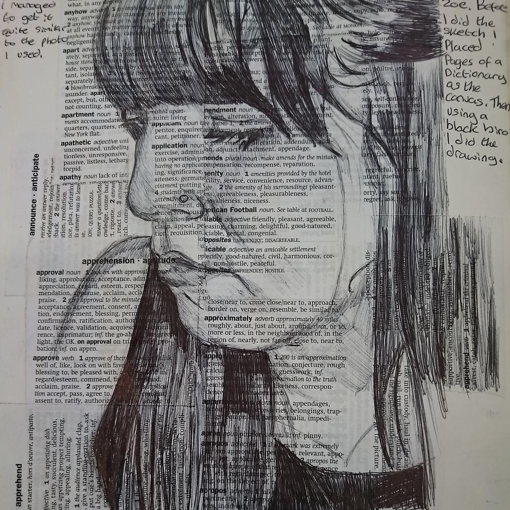 RAbynatasha's tweet photo. Mark powell inspired sketch of my sister @zoe_ann16 #art #illustration http://t.co/sDZMNago8B