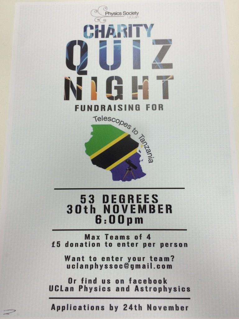 Hope to see some people at this! <a href="/AlstonObsy/">Alston Observatory</a> <a href="/UCLanPhysSoc/">UCLan Physics Soc</a> #telescopestotanzania