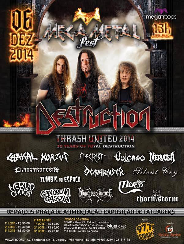 deathraiser666's tweet image. Deathraiser no Mega Metal fest em Vila-velha dia 06/12 com @destruction e uma porrada de banda nacional! #deathraiser