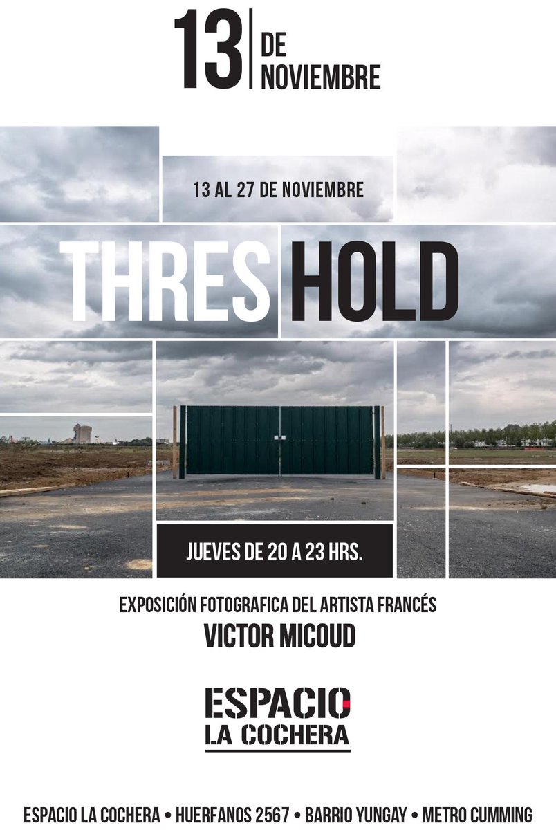 EspacioLC's tweet photo. Inauguración Expo Foto #THRESHOLD / Artista francés Victor Micoud / Jueves 20 a 23hrs en @EspacioLC / @Barrio_Yungay http://t.co/xftx1Fuj48