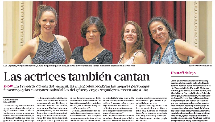 espectaculosLN's tweet photo. Primeras damas del musical. Mañana, a las 21, en el Gran Rex. Dirigen @pashkus y @PabloGorlero http://t.co/RoN54Zbv1i http://t.co/OFD05IJChm