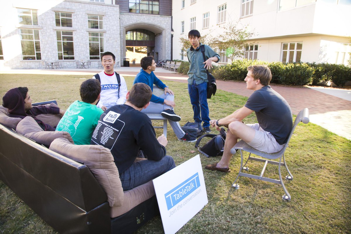 EmoryUniversity's tweet photo. Have you seen the @TableTalkEmory CampusCouches? Take a load off &amp; spark up some conversation! http://t.co/pgqkVm5OJU http://t.co/1hnCplrKcR