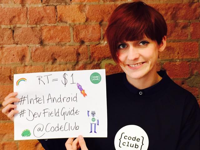 CodeClub's tweet image. Support Code Club! For every RT #IntelAndroid &amp;amp; #DevFieldGuide will donate us $1 bit.ly/6Code4Good