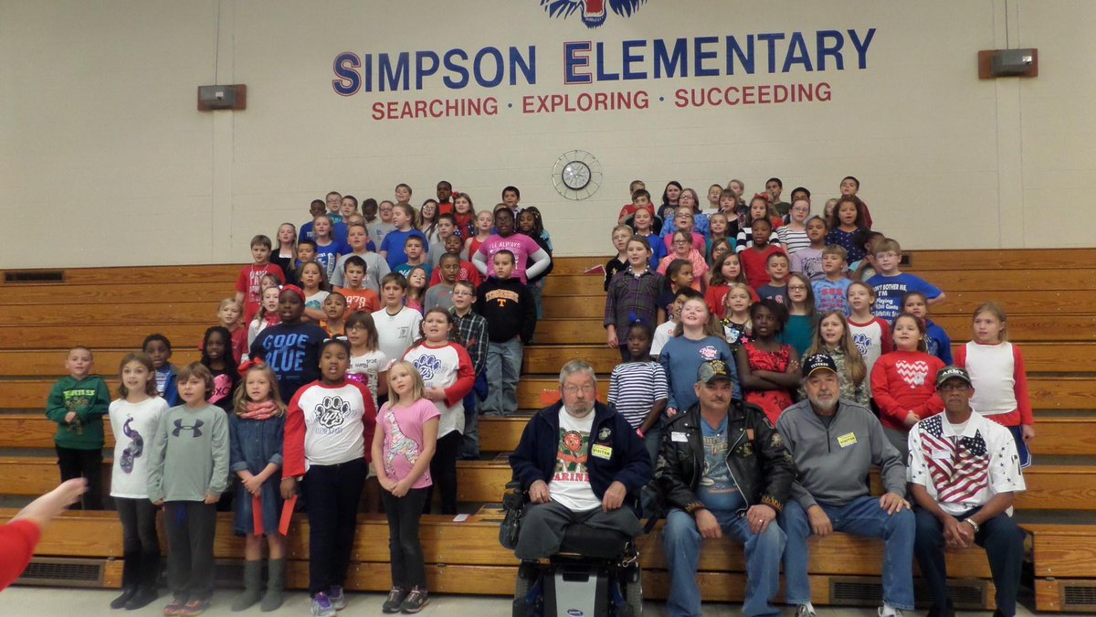 SimpsonElem's tweet photo. Third grade chorus students pay tribute to our distinguished Veterans at Simpson Elementary on Tuesday! http://t.co/C5YN9vkIEw
