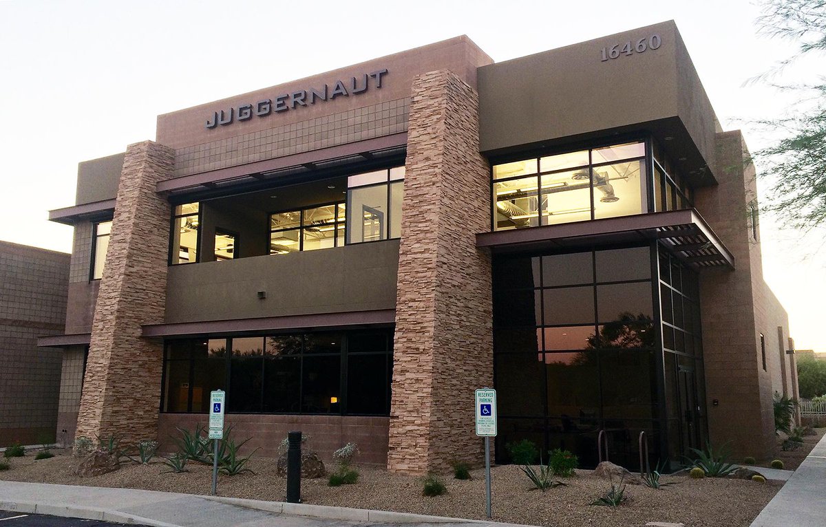 JuggDef's tweet image. Juggernaut has officially moved into it's new building! 
Our new address: 16460 N 91ST ST, Scottsdale AZ 85260.1563