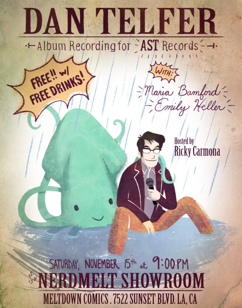 Don't miss @dantelfer's AST album recording w/ <a href="/mariabamfoo/">Maria Bamford</a> <a href="/MrEmilyHeller/">Emily Heller</a> <a href="/RickyCarmona/">Ricky Carmona</a> SATURDAY 9p <a href="/NerdMelt/">NerdMelt Showroom</a> FREE