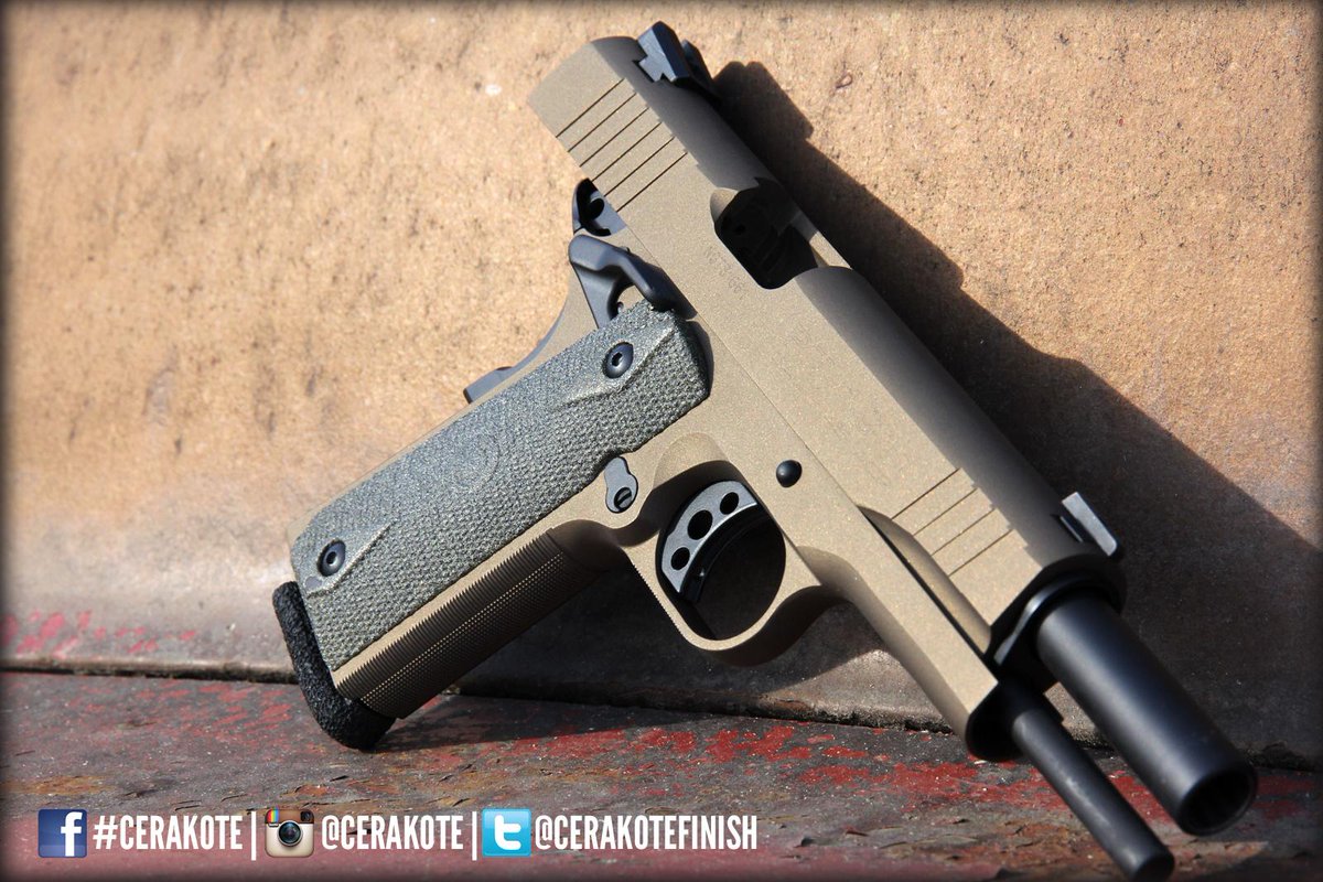 CerakoteFinish's tweet photo. #Cerakote #BurntBronze with #GraphiteBlack on this 1911. #customhandgun #firearms #guncoating #gunpaint http://t.co/saoHD5gKCS