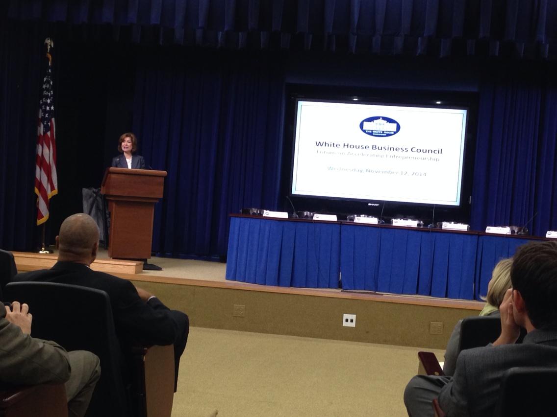 Maria Contreras-Sweet at the White House Business Council Forum on Accelerating Entrepreneurship.