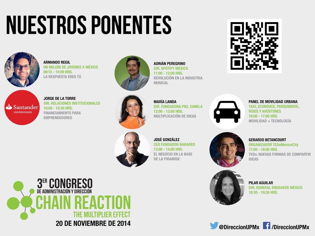 DireccionUPmx's tweet photo. Les dejamos el programa del 3er Congreso de AyD #ChainReaction, ¡no faltes! @UPMexico @EmpresarialesUP @UP_SA http://t.co/E2Iu8fEnDK
