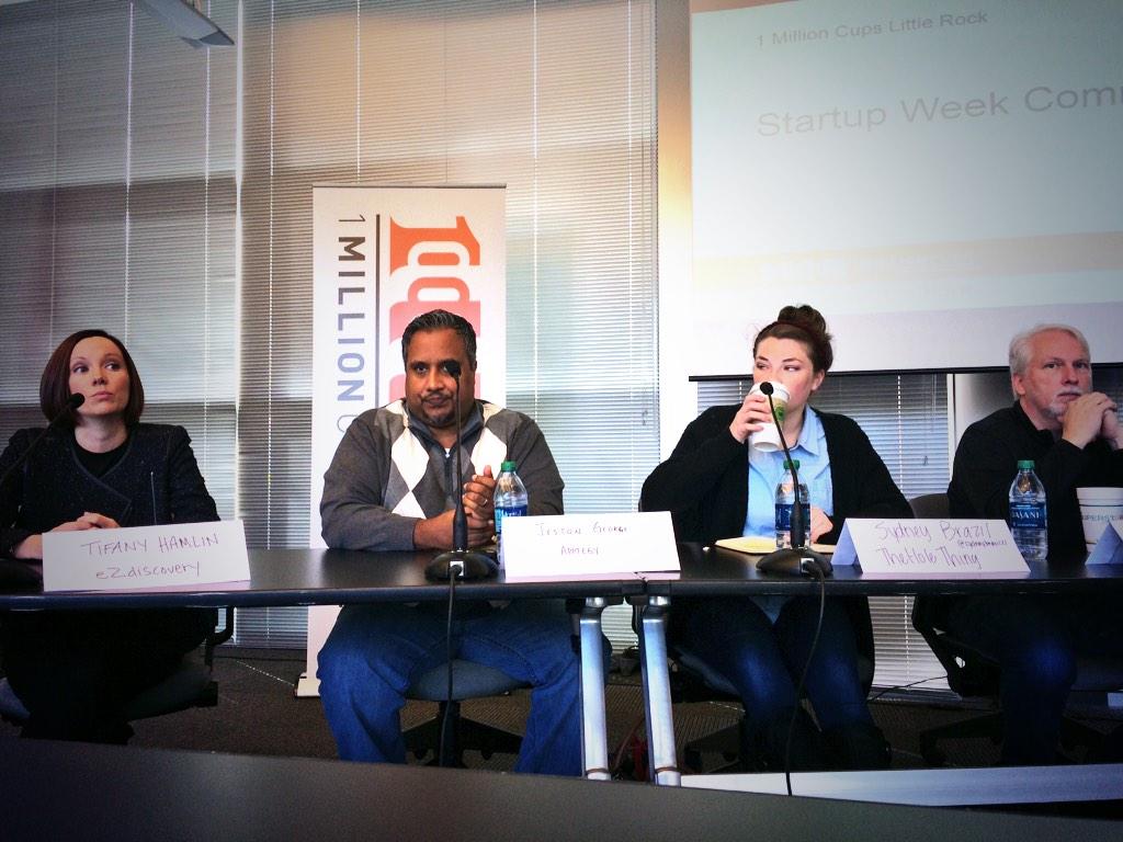 1MillionCupsLR's tweet photo. Our panelists our giving introductions. These are great ideas that have been forged into reality. #1MCLR #ARidea #1MC http://t.co/3D1YxRSlYl