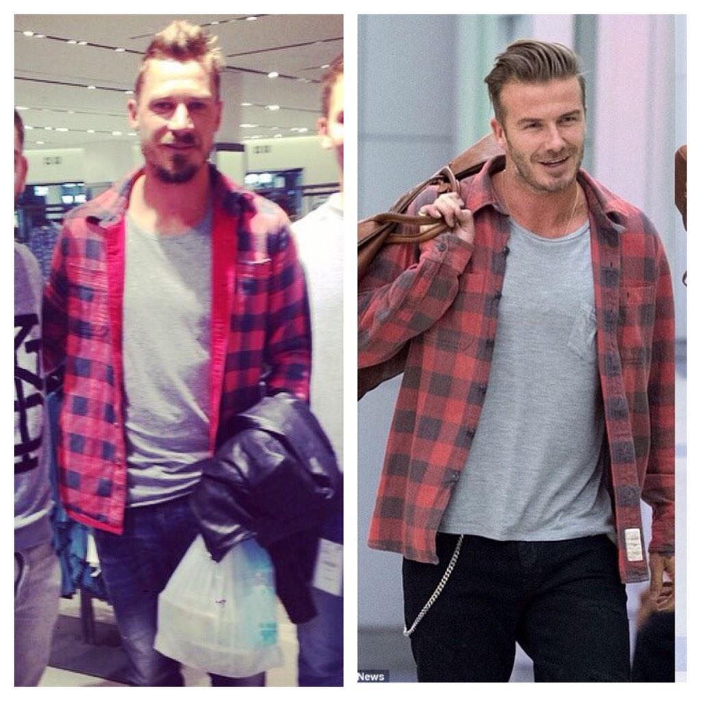 DaleSteyn62's tweet photo. Becks taking style tips again... Pleasure buddy, stoked I could help! http://t.co/YAeqY8lvUZ
