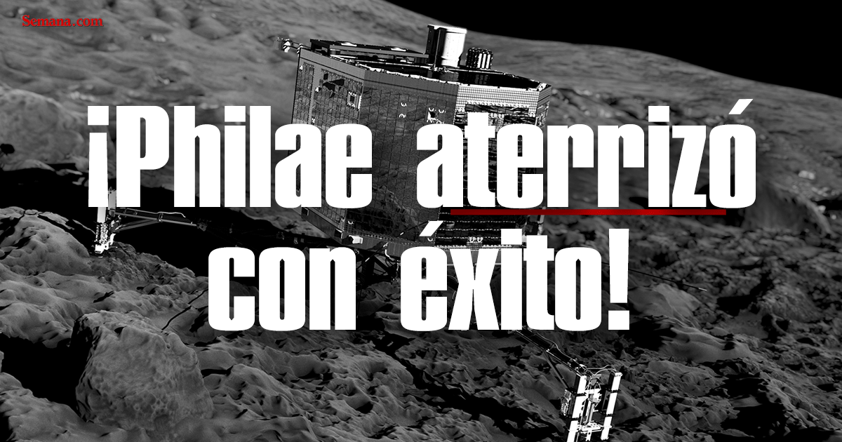 RevistaSemana's tweet photo. Es la primera vez en la historia que una nave aterriza en un cometa --> http://t.co/cFxPjn57kx 

#PhilaeEn67P http://t.co/GeVAD9V1sv