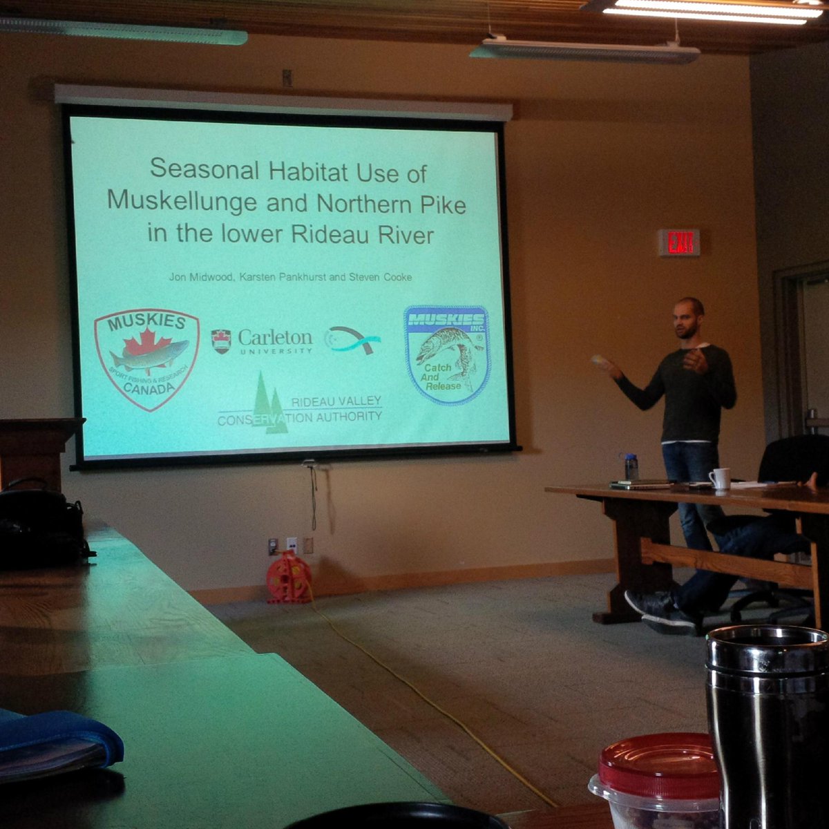 RideauValleyCA's tweet photo. Dr. Midwood talking about Brewer Park Project at EOnt Stream Monitoring Research Meeting this morning. @Musky_Pikey http://t.co/LEjJLsXtiZ