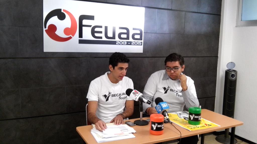 La <a href="/FEUAA1315/">FEUAA</a> espera recaudar 600 mil pesos en su BecaUAA 2014... del 12 de noviembre al 1 de diciembre <a href="/jornadags/">jornadags</a>