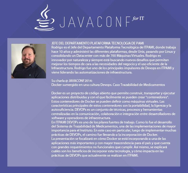+ Adelanto de Charlas #JAVACONF2014: Conocé a <a href="/italchemist/">Gus Brey</a> y @R0dr1g0_G4r4y @ITPAMI <a href="/JUGArgentina/">JUG Argentina</a>