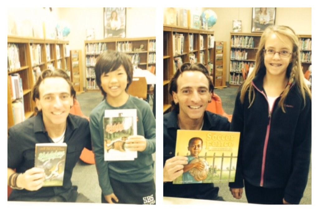 krobinsonpink's tweet photo. 4B learners getting their purchased book autographed by our visiting author, Phil Bildner #pinkcreates http://t.co/6vXiuta00F