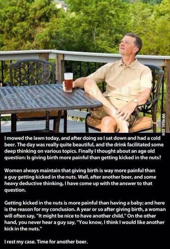 TopFBVids's tweet photo. This guy ended the long debate. Child Birth Vs. Kick in the balls. http://t.co/n4WG1Ai3X9
