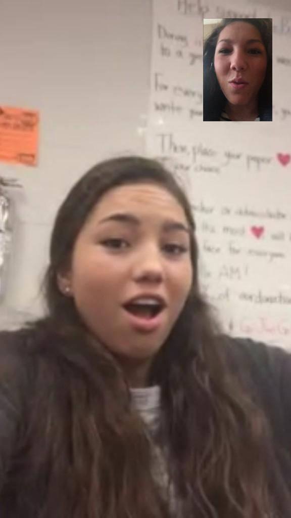 Had virtual lunch with my mini-me today. #HighSchoolCafeteria