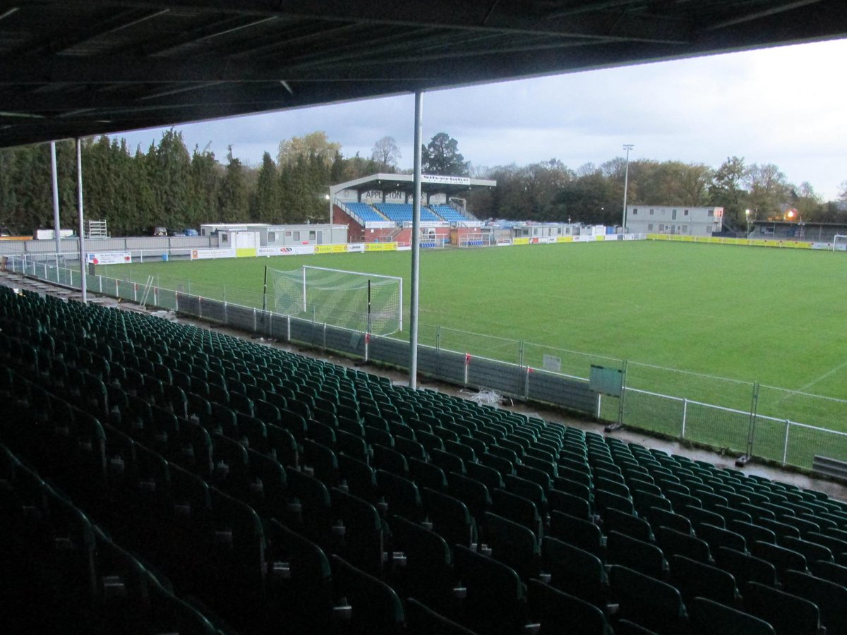 EastleighFC's tweet photo. Just over half of the seats have been installed in the new stand today http://t.co/Q6Q7Ty3r81