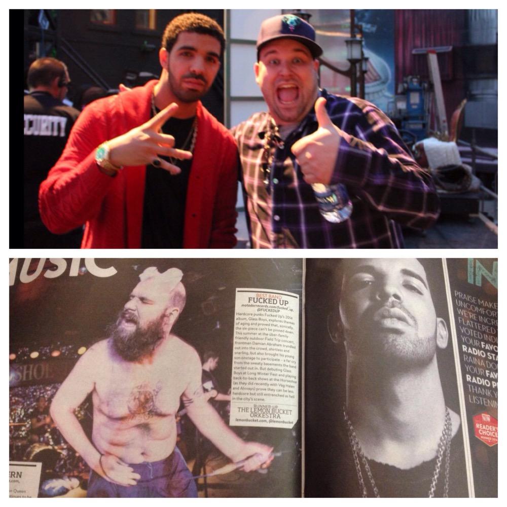 leftfordamian's tweet photo. Well @drake, looks like we are side by side once again http://t.co/gtOprH7pJU