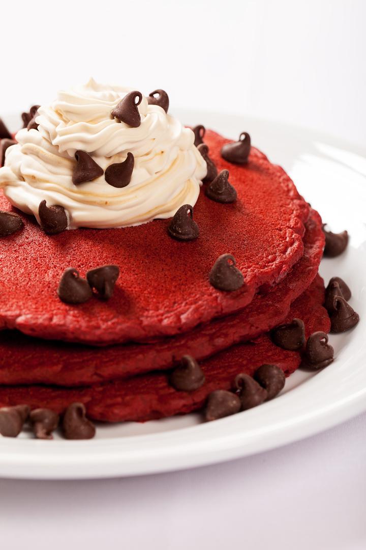 LuxorLV's tweet photo. Let us wipe off some of that drool. Get these mouthwatering stack of #RedVelvet pancakes only at #PyramidCafe! http://t.co/29t5r2vwWq
