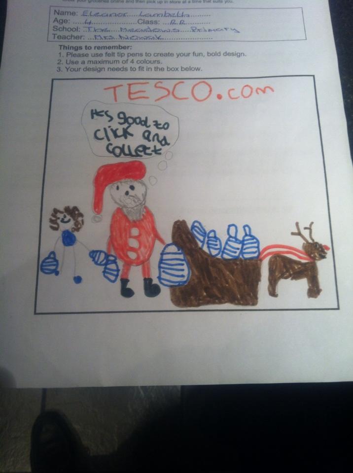 MatMatlambeth's tweet photo. @24SSSTesco @G4vnn @SpringhillTesco My 4 year old Eleanor's artwork for the Click &amp; Collect Grocery Bag Competition http://t.co/h7Tc3NiR0m