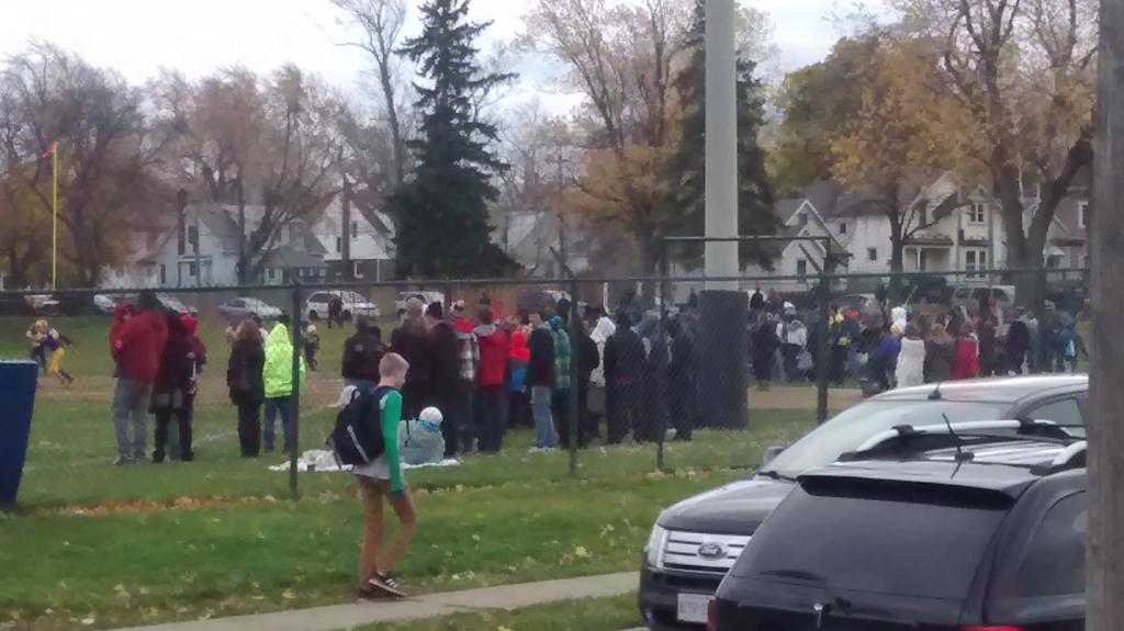 DavidJimHandley's tweet photo. #thorold. Packed house at McMillan Park. High school football final http://t.co/O8W3dJwbgh