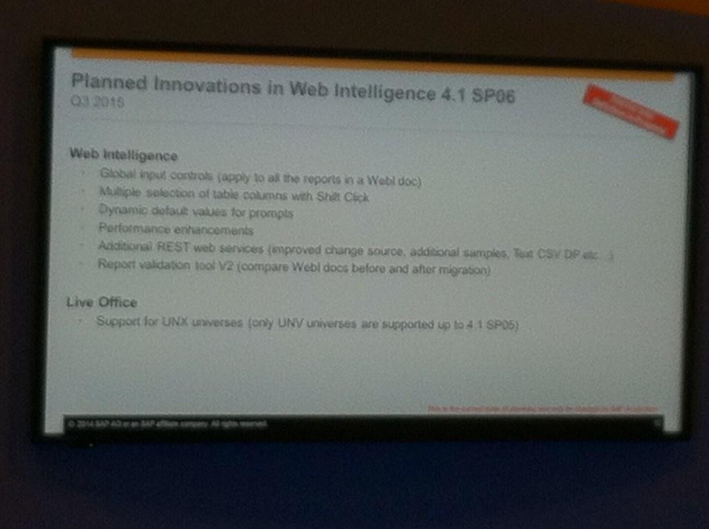 Alf_BI's tweet image. @Alf_BI #SAPtd #SAP #BI41 Amazing enhancements for WebI in 4.1 SP6. global input controls, dynamic default values,...
