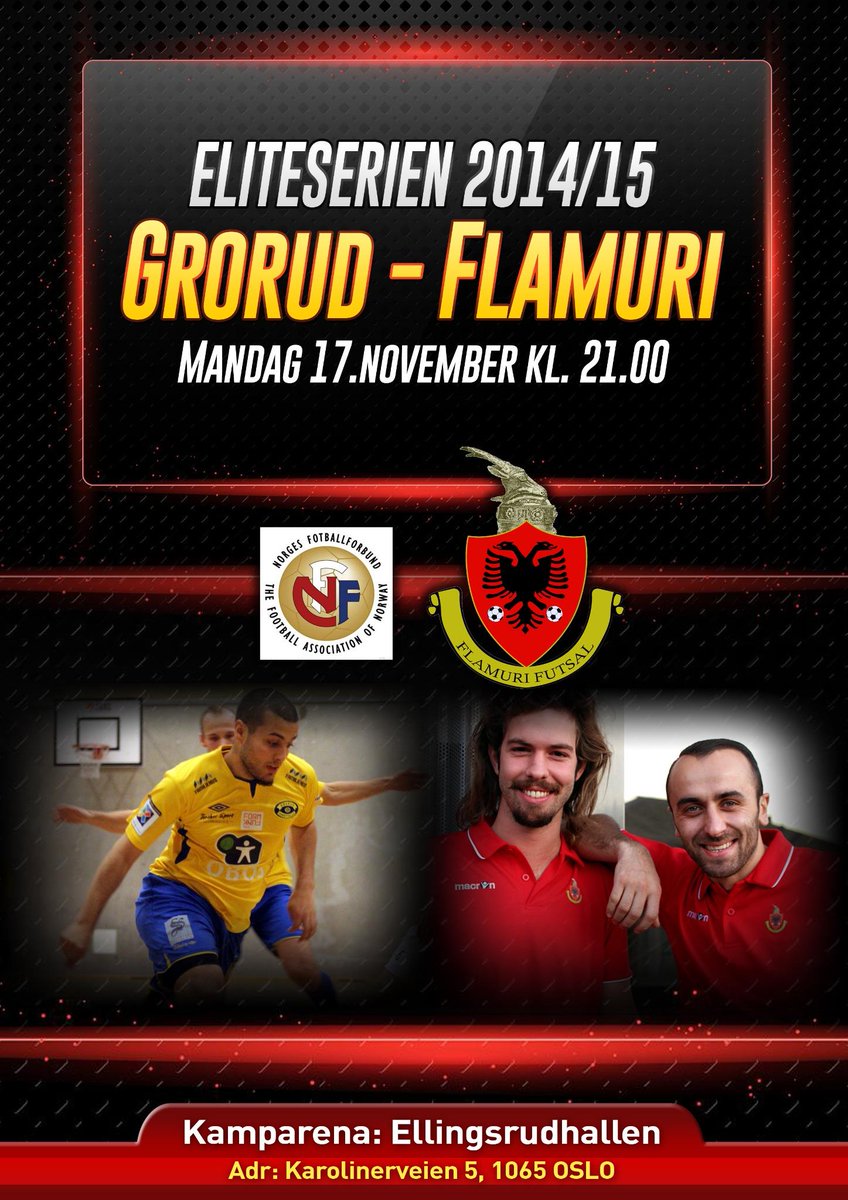 Vi møter <a href="/GrorudFotball/">Grorud Fotball</a> førstkommende mandag 17.november. Kampstart kl. 21.00 i Ellingsrud. Inngang: 50 kr #futsalnor