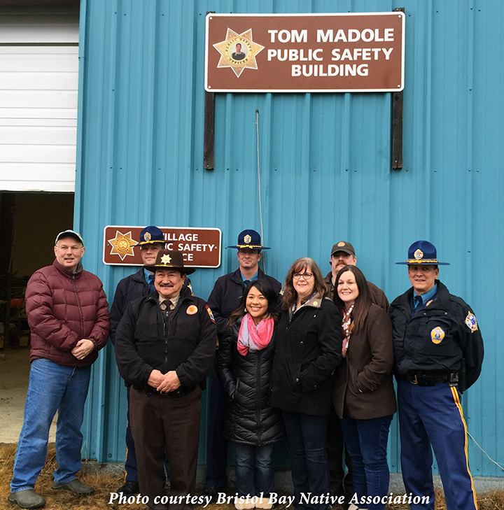 SeanParnellAK's tweet photo. The Public Safety building in Manokotak was dedicated in memory of VPSO Tom Madole who was killed in the line of duty http://t.co/n4QPNxcWxn