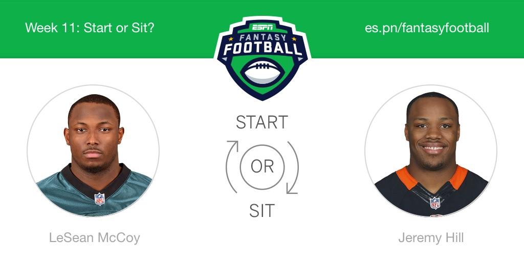 kayteegold's tweet photo. Who should I start this week? LeSean McCoy or Jeremy Hill! @ESPNFantasy #FantasyFootball http://t.co/vKTBLn3uRx