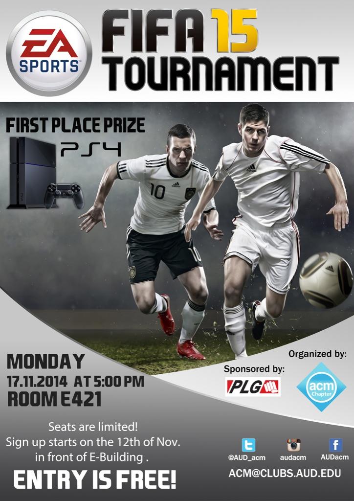 AUD_acm's tweet photo. Hurry up and sign up for our FIFA tournament! Meet us in front of the Ebuilding #winaPS4 @AUDubai @AUDengineering http://t.co/QVorfOhhuo