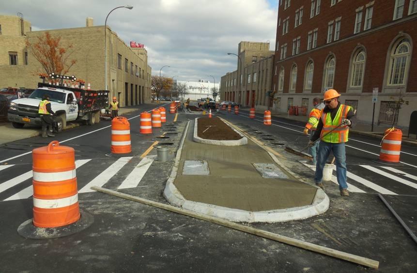 Coming soon - median and crosswalk on Andrews St improves pedestrian safety and looks good doing it #publicworks