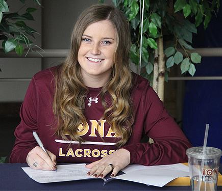 CAMhoops's tweet photo. It's official. Dedication &amp; hard work has been rewarded as Libby signed her #NLI to play lax at @IonaLacrosse http://t.co/PR8SSJbWvP