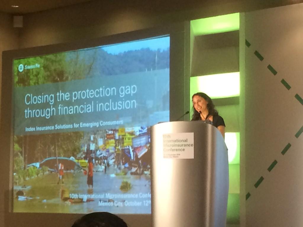 ppagniez's tweet image. Presenting @SwissRe #index #microinsurance solutions and #PPP for #financialinclusion at #10IMC