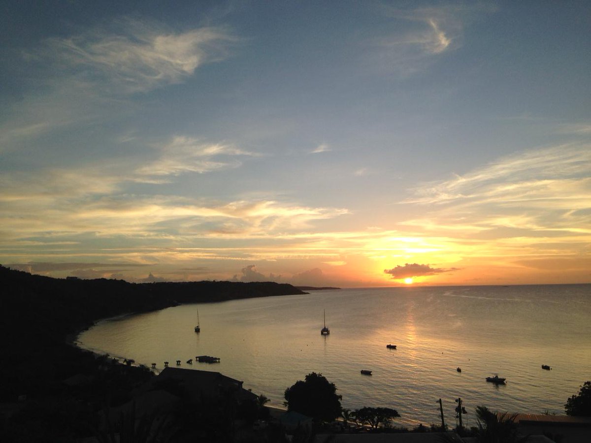 Sun setting on #CrocusBay. Another perfect day in Anguilla. #TasteAnguilla