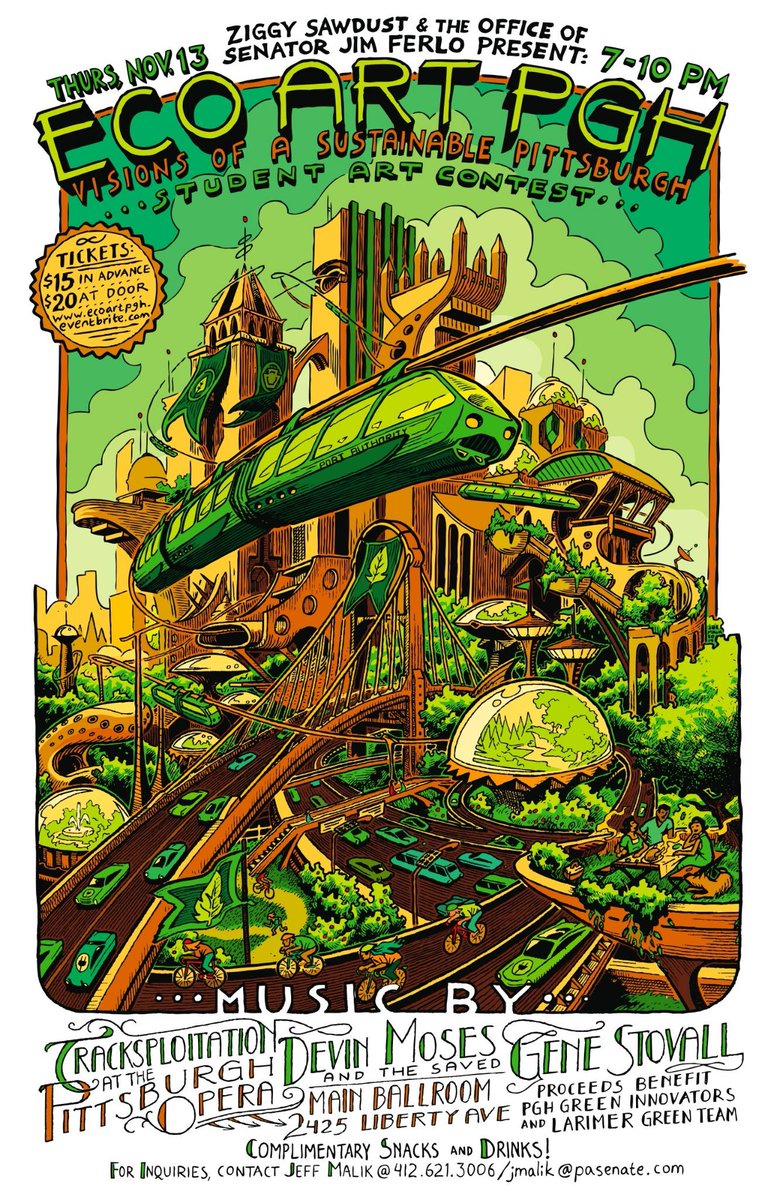 LarimerGreen's tweet photo. Tomorrow: Eco Art Pgh presented by @ZiggySawdustArt @SenatorJimFerlo tickets: http://t.co/XbUuaWlEH0 See you there! http://t.co/LoNwGeNA5v