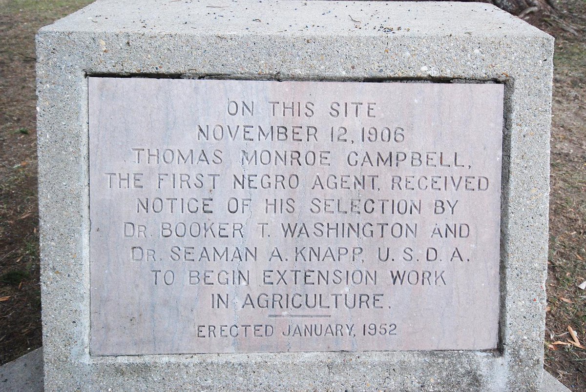 1890landgrant's tweet photo. Monument commemorating 1906 selection of TM Campbell as extension agent in agriculture.  #Celebrate1890s #ext100years http://t.co/hqdWpwIljT